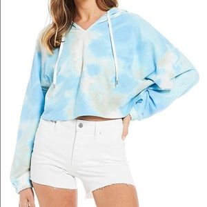 Frayed Jeans Amber Tie-Dye Cropped Hoodie